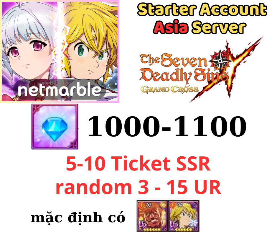 [ASIA] 7DS 1000-1100 Gem Reroll